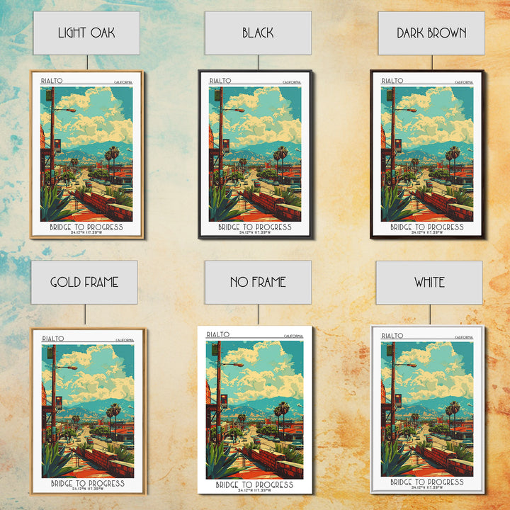 Rialto Travel Poster, Framed Canvas Print, Travel Wall Art, City Wall Art, Poster Print, Wall Art, Wanderlust Gift, Travel Art Print
