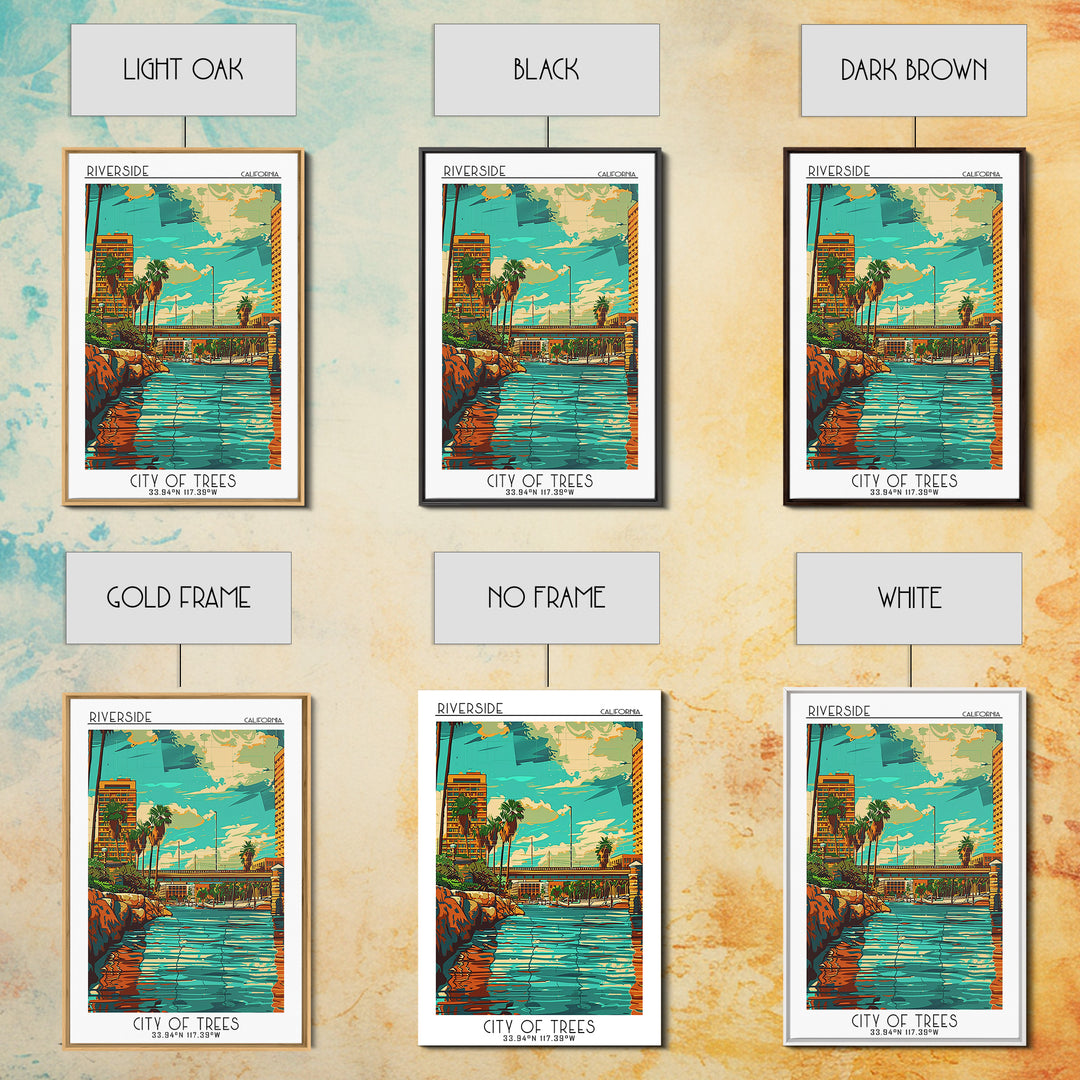 Riverside Travel Poster, Framed Canvas Print, Travel Prints, Landscape Art, Vintage Travel Art, City Travel Poster, Gallery Wall Set
