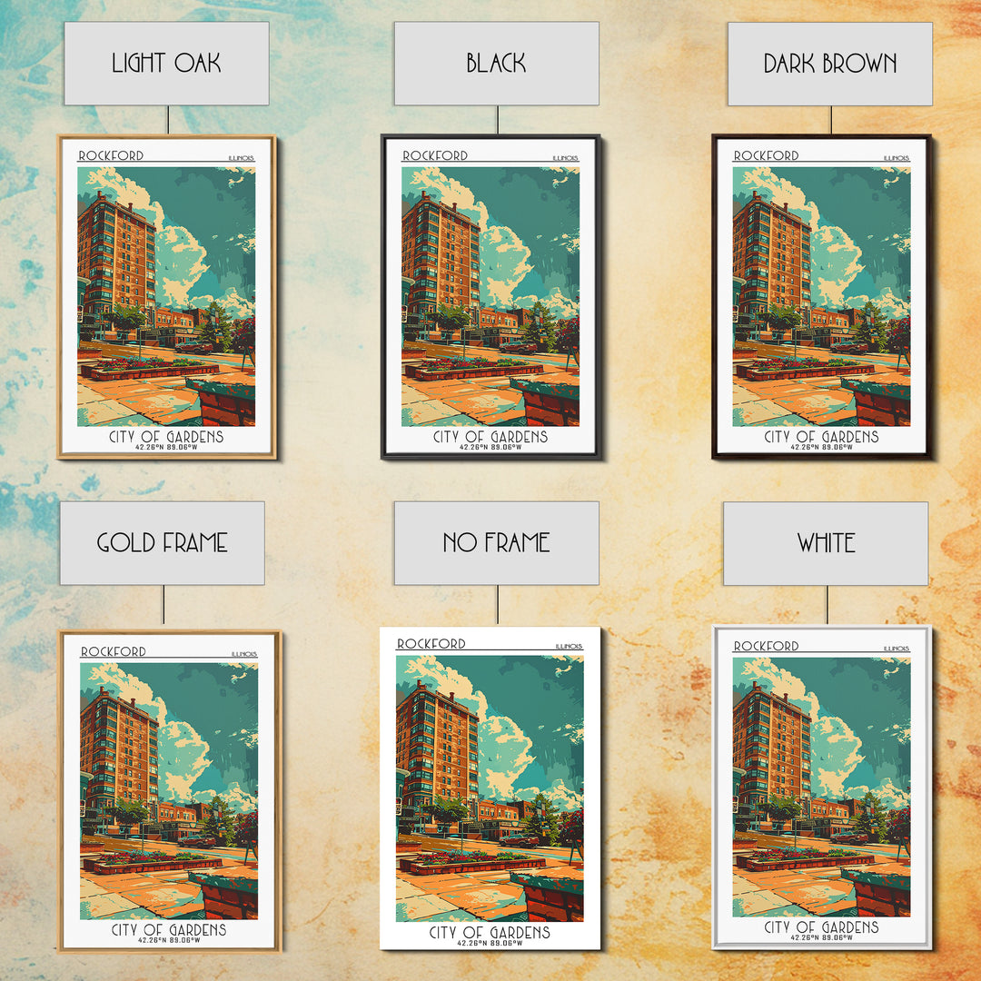 Rockford Travel Poster, Canvas Print, Travel Prints, Landscape Art, Wanderlust Gift, Poster Art, Vintage Travel Art, Vintage Posters