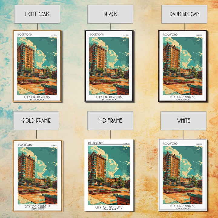 Rockford Travel Poster, Canvas Print, Travel Prints, Landscape Art, Wanderlust Gift, Poster Art, Vintage Travel Art, Vintage Posters