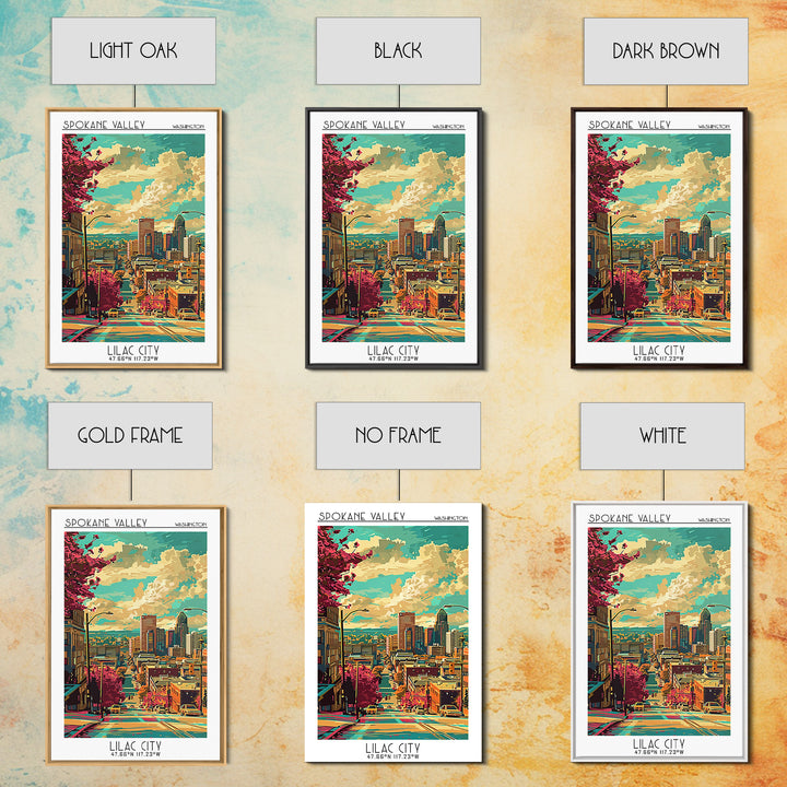 Spokane Valley Washington Travel Poster, Canvas Print, Vintage Travel Print, City Wall Art, Fine Art Print, Wall Art, Vintage Poster