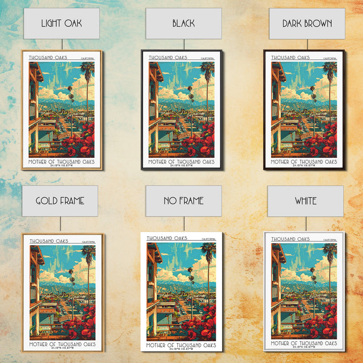 Thousand Oaks Travel Poster, Canvas Print, Retro Travel Poster, City Wall Art, Travel Wall Decor, Wanderlust Gift, Modern Wall Decor