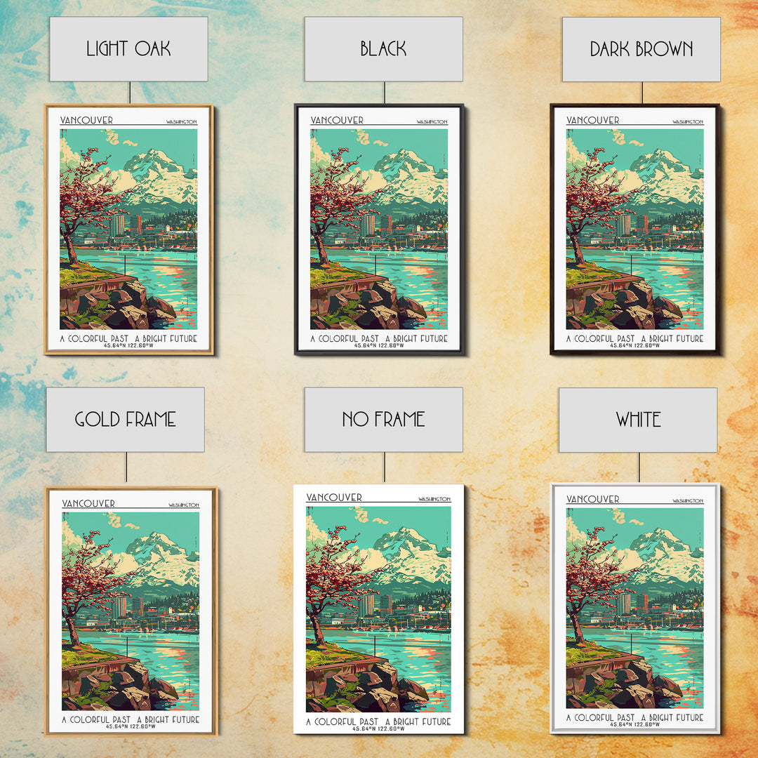 Vancouver Travel Poster, Framed Canvas Print, City Art Print, Travel Wall Art, City Travel Poster, Modern Wall Decor, Fine Art Print