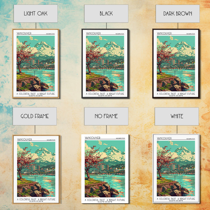 Vancouver Travel Poster, Framed Canvas Print, City Art Print, Travel Wall Art, City Travel Poster, Modern Wall Decor, Fine Art Print