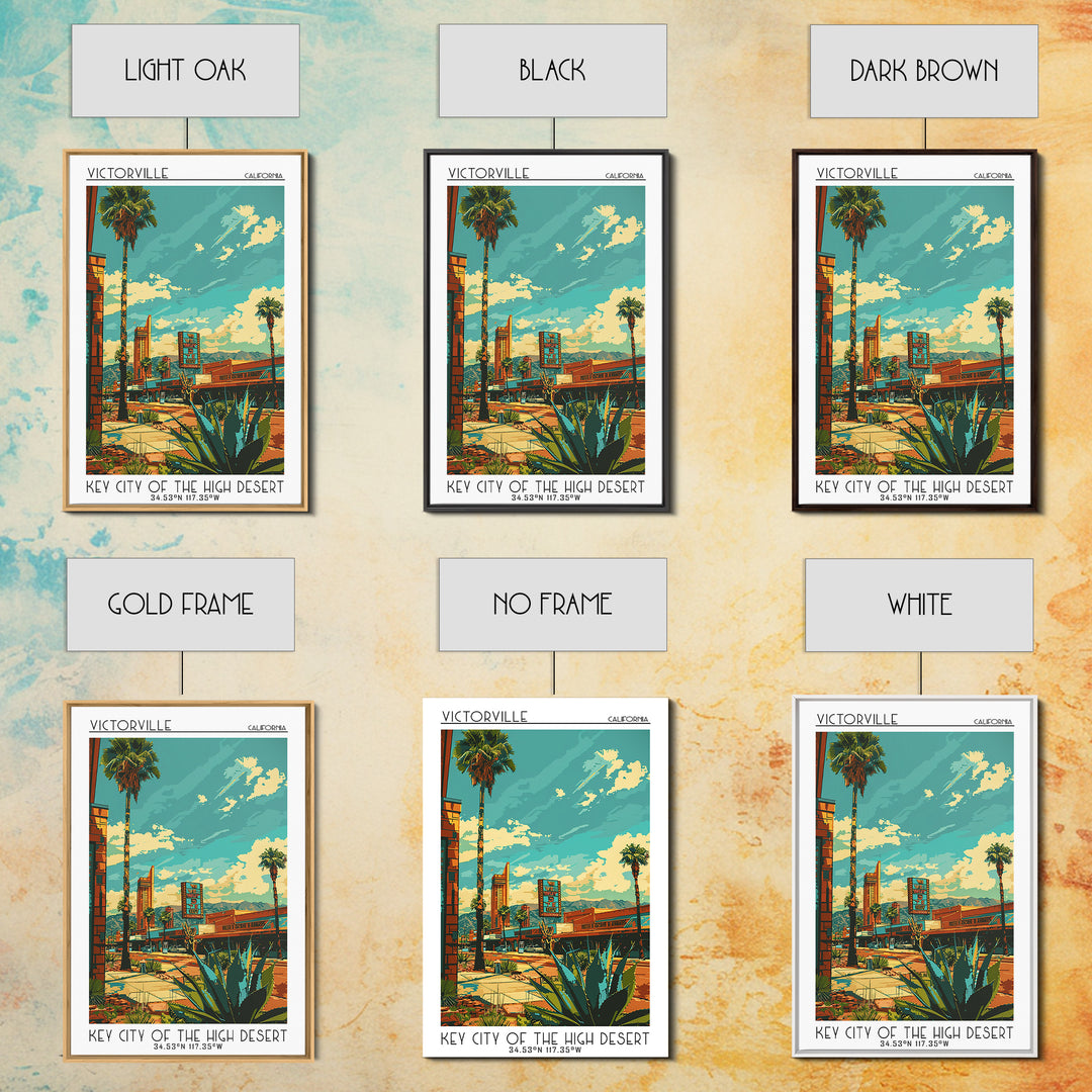 Victorville Travel Poster, Framed Canvas Print, City Travel Poster, Travel Wall Art, Retro Wall Art, Gallery Wall Set, City Wall Art