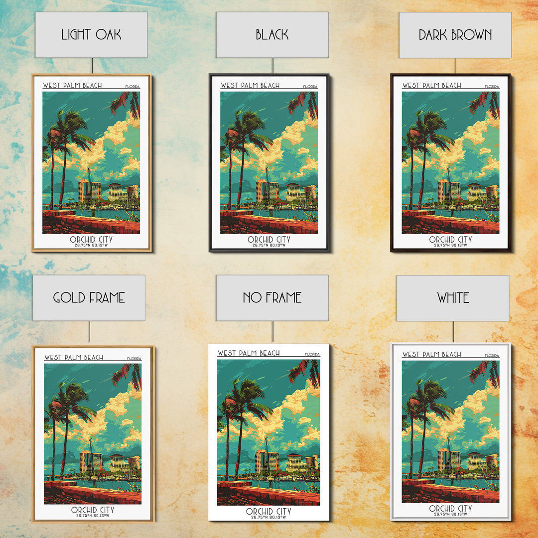 West Palm Beach Travel Poster, Canvas Print, City Travel Poster, Travel Wall Art, Travel Posters, Retro Travel Poster, Travel Prints