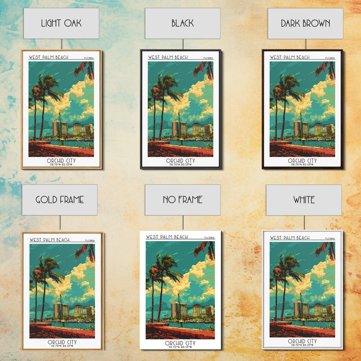 West Palm Beach Travel Poster, Canvas Print, City Travel Poster, Travel Wall Art, Travel Posters, Retro Travel Poster, Travel Prints