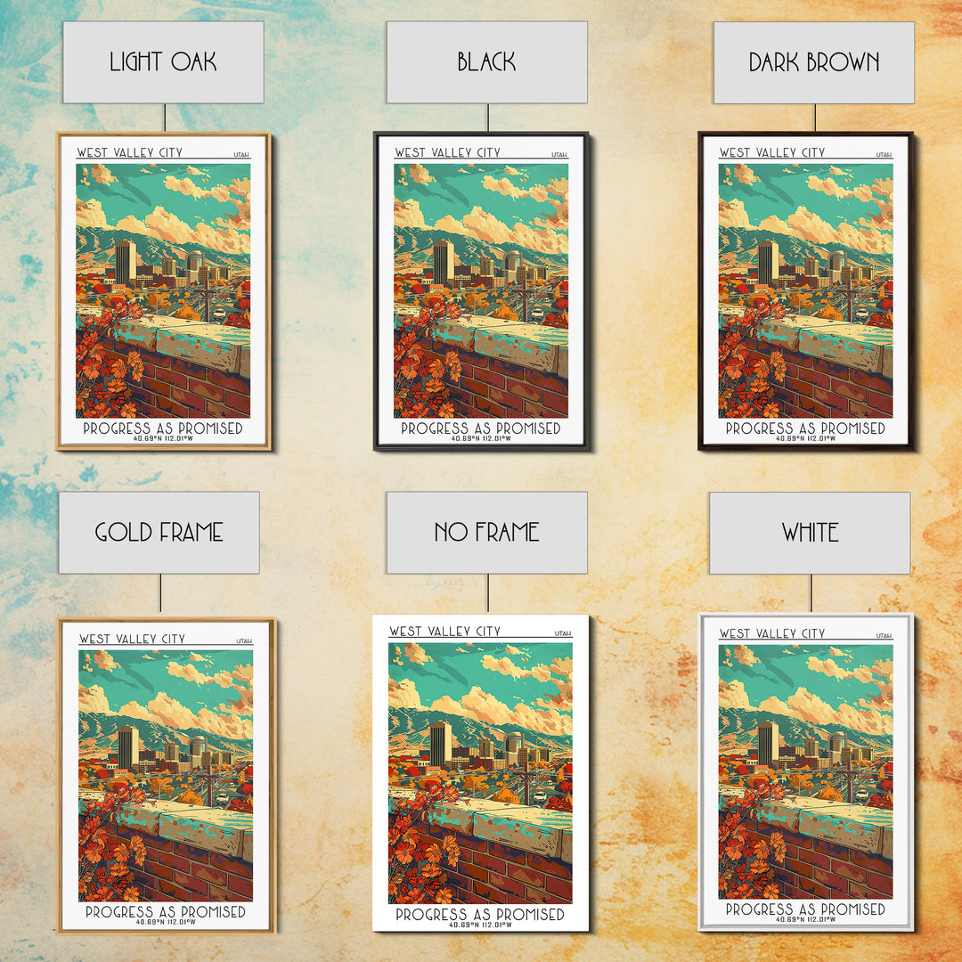 West Valley City Travel Poster, Framed Canvas Print, City Travel Poster, Travel Wall Decor, Home Decor, Fine Art Print, Travel Print