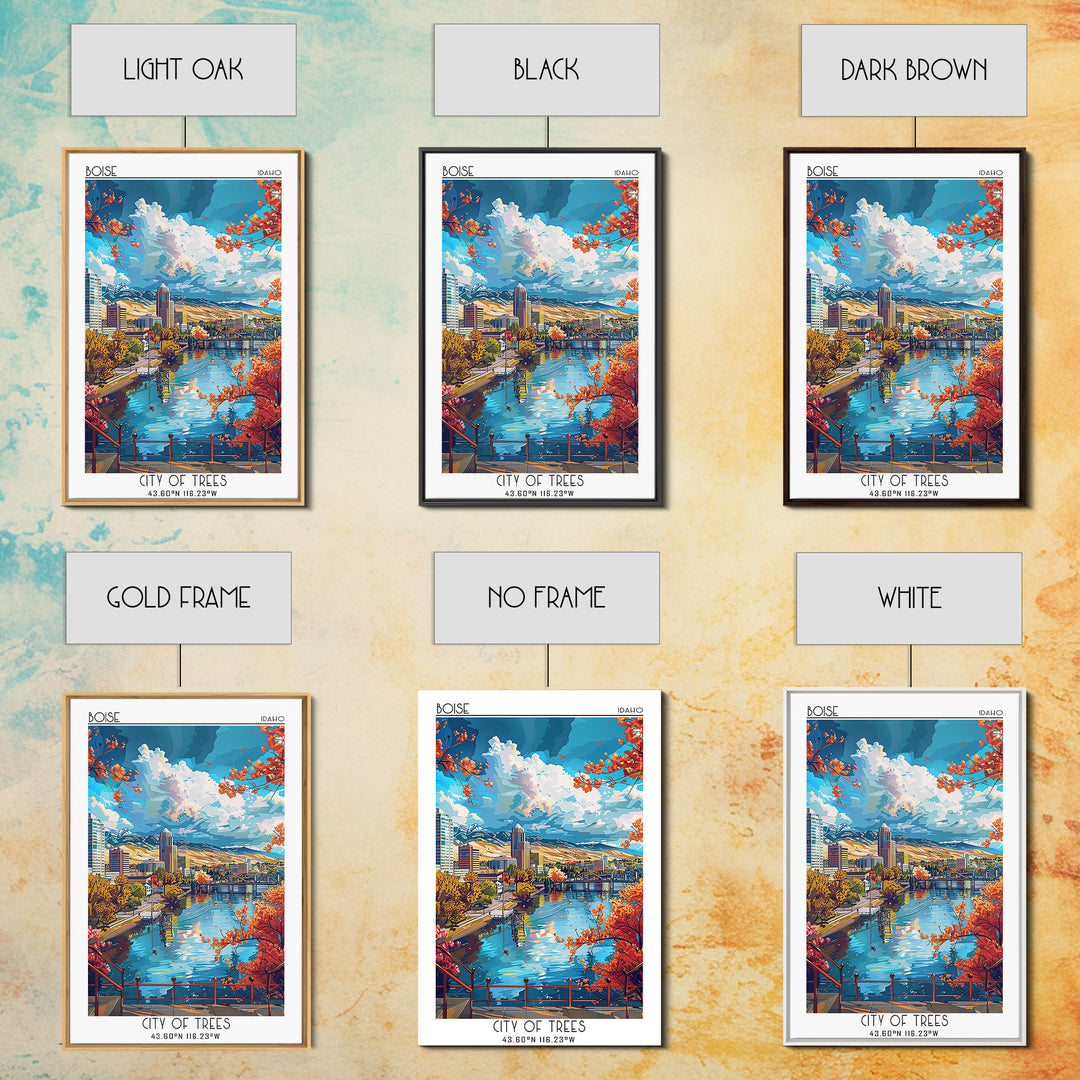 Boise Travel Poster, Canvas Print, City Travel Poster, Vintage City Poster, Vintage Travel Print, Retro Wall Art, Retro Travel Print