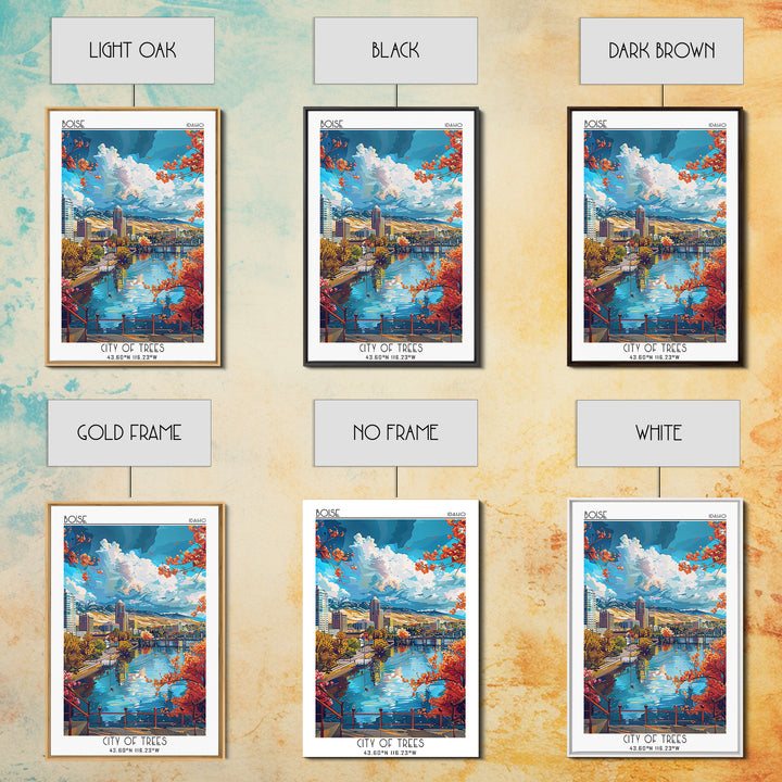 Boise Travel Poster, Canvas Print, City Travel Poster, Vintage City Poster, Vintage Travel Print, Retro Wall Art, Retro Travel Print