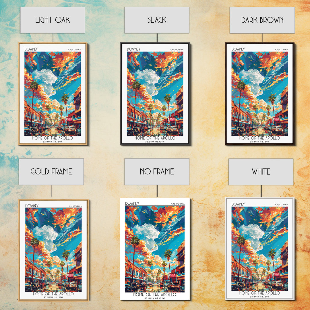 Downey Travel Poster, Canvas Print, City Travel Poster, Travel Wall Decor, Art Print, Travel Posters, City Wall Art, Travel Wall Art