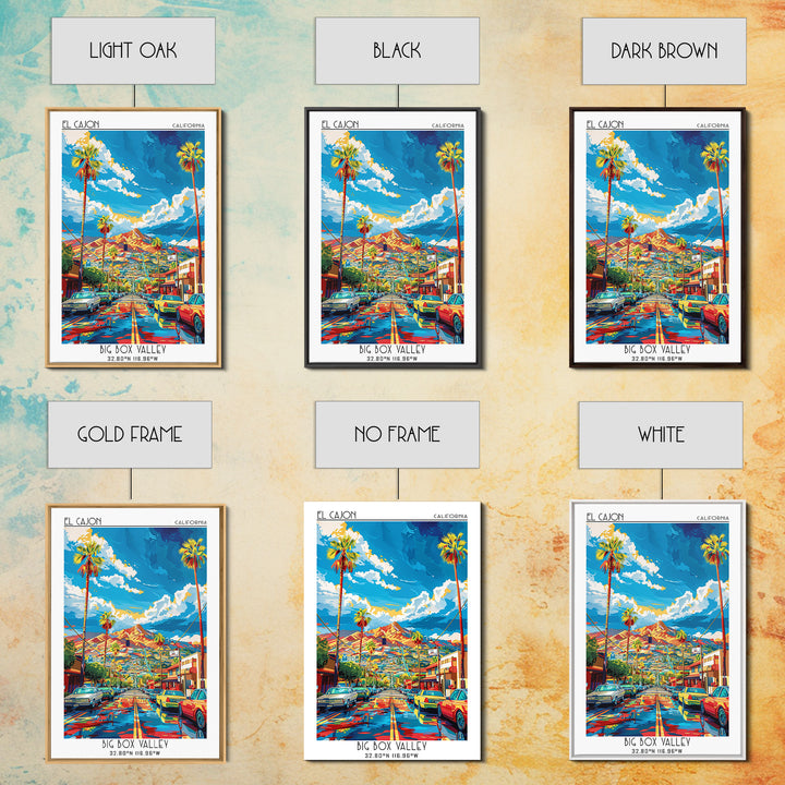 El Cajon Travel Poster, Canvas Print, Retro Travel Poster, City Wall Art, Poster Print, Art Print, Landscape Art, City Travel Poster