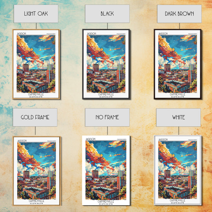 Jackson Travel Poster, Framed Canvas Print, Retro Travel Poster, City Wall Art, Vintage Posters, Wanderlust Gift, Retro Travel Print