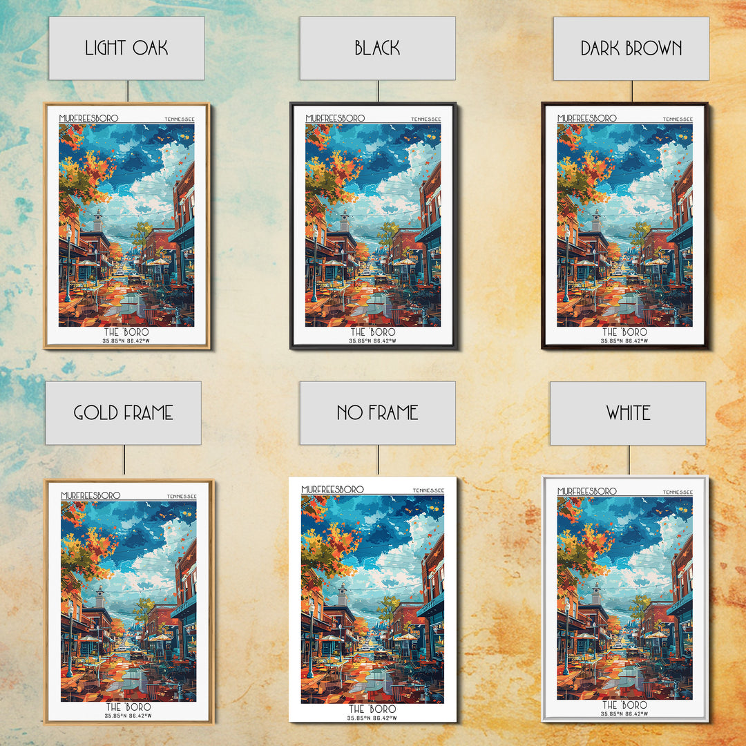 Murfreesboro Travel Poster, Framed Canvas Print, Travel Art Print, Modern Wall Decor, Art Print, City Wall Art, Living Room Wall Art