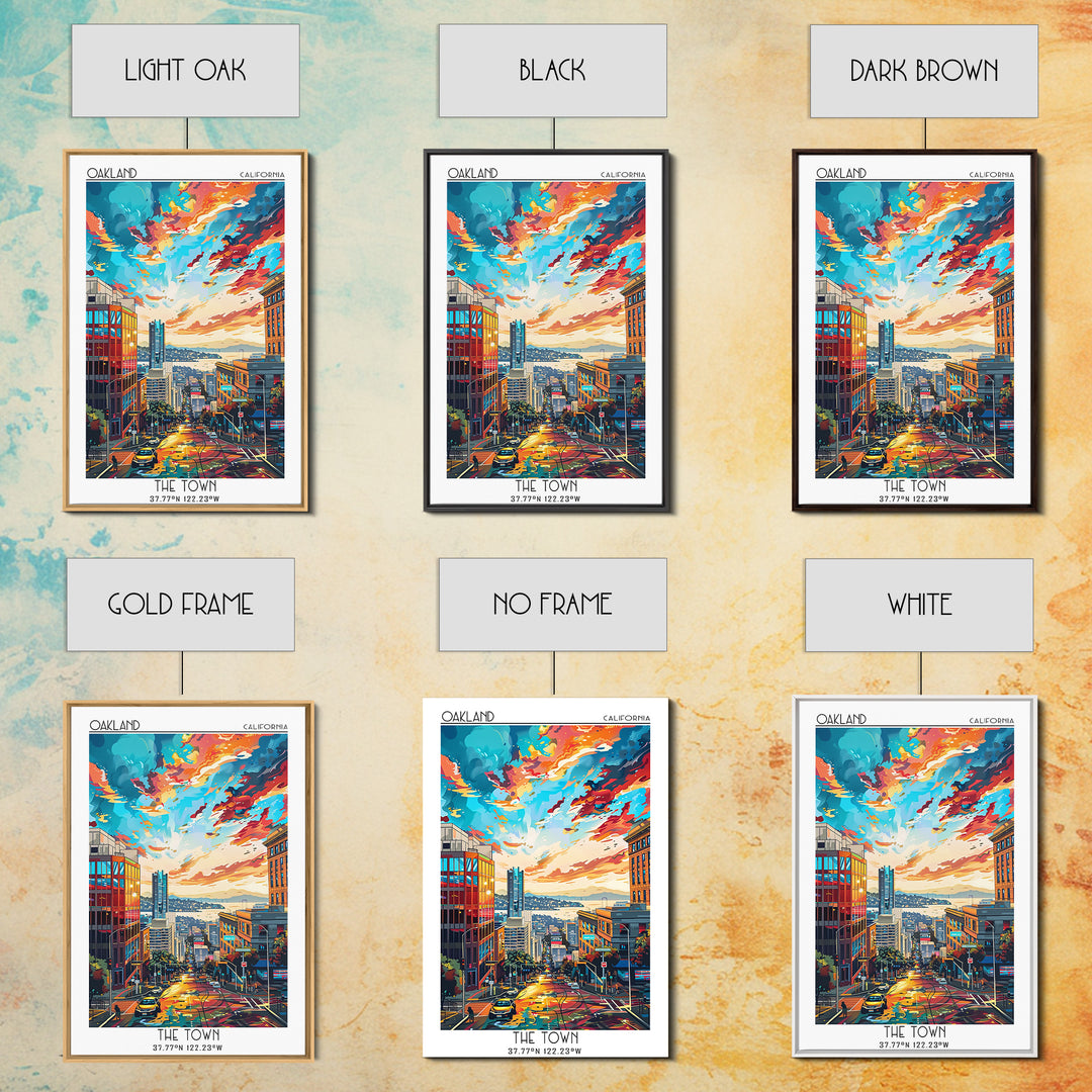 Oakland Travel Poster, Framed Canvas Print, City Art Print, Travel Wall Art, Vintage Travel Art, Living Room Wall Art, Travel Prints