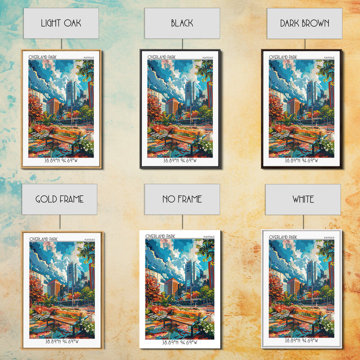Overland Park Travel Poster, Framed Canvas Print, Poster Print, Travel Wall Art, Vintage Travel Print, Travel Prints, Retro Wall Art