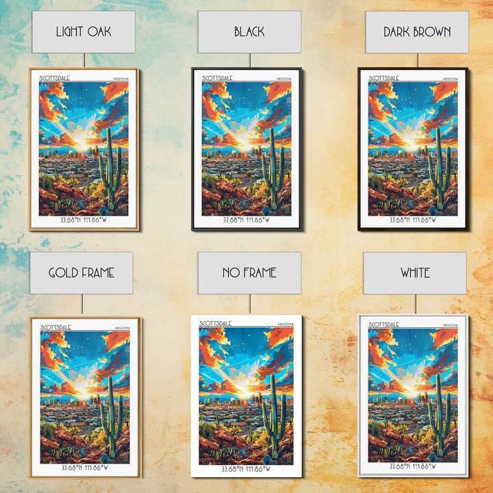 Scottsdale Travel Poster, Canvas Print, City Travel Poster, Travel Wall Art, City Illustration, Vintage City Poster, Wanderlust Gift