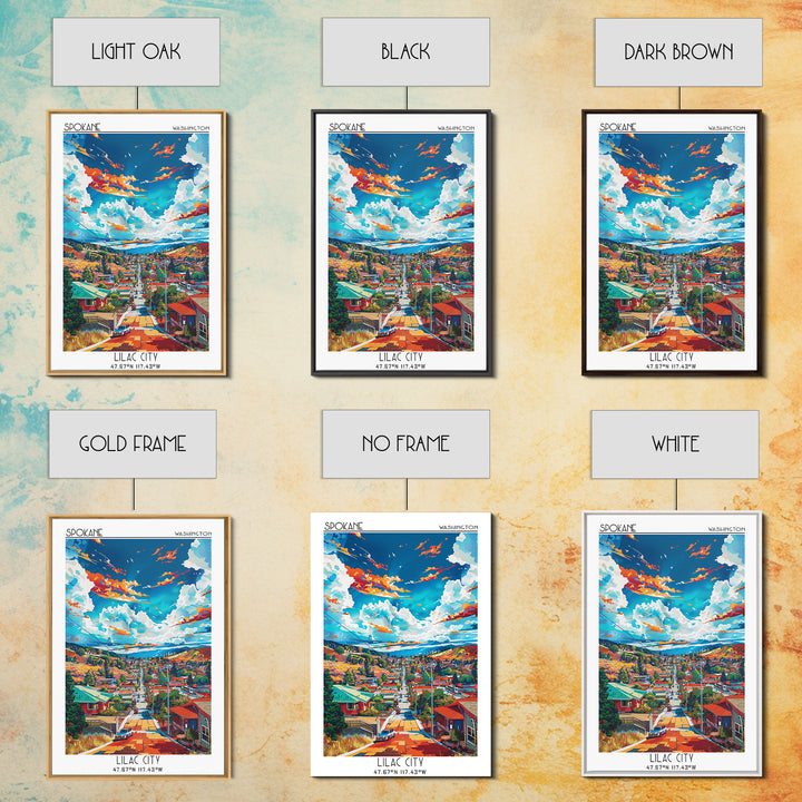 Spokane Valley Travel Poster, Framed Canvas Print, City Travel Poster, Travel Wall Decor, Fine Art Print, Travel Posters, Home Decor