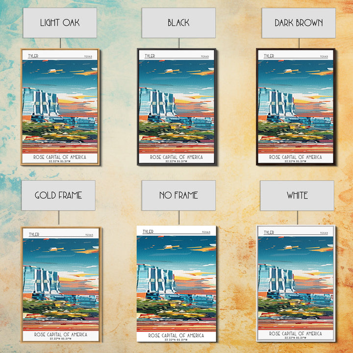 Tyler Travel Poster, Framed Canvas Print, Travel Prints, Landscape Art, Art Print, Minimalist Poster, Vintage Poster, Travel Posters