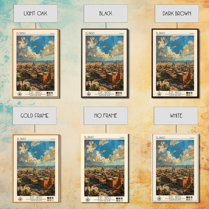El Paso Travel Poster, Canvas Print, City Travel Poster, Vintage City Poster, Vintage Travel Art, Living Room Wall Art, Poster Print