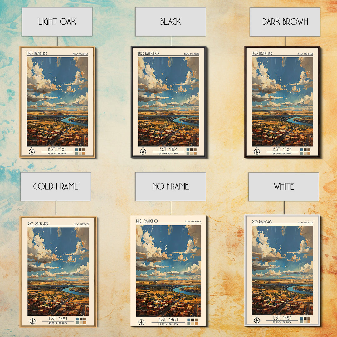 Rio Rancho Travel Poster, Framed Canvas Print, Travel Wall Decor, Minimalist Poster, Landscape Art, Travel Decor, City Travel Poster