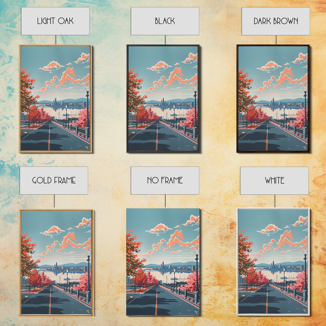 Albany Travel Poster, Framed Canvas Print, Retro Wall Art, Travel Print, Modern Wall Decor, Travel Wall Art, Wall Art, City Wall Art