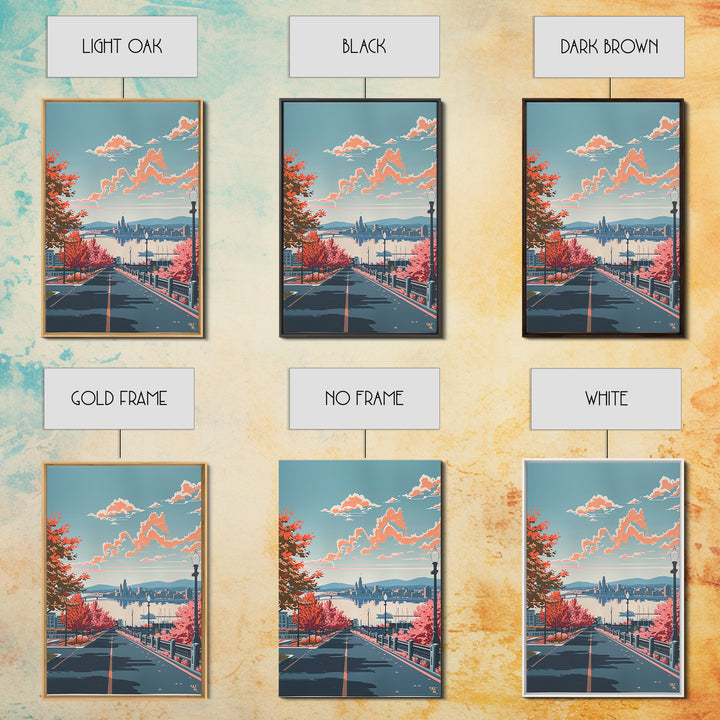 Albany Travel Poster, Framed Canvas Print, Retro Wall Art, Travel Print, Modern Wall Decor, Travel Wall Art, Wall Art, City Wall Art