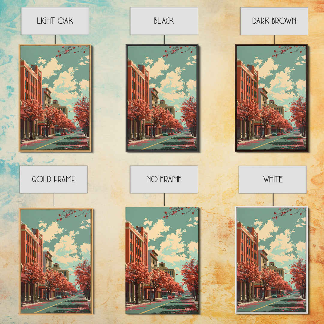 Amarillo Travel Poster, Framed Canvas Print, Retro Travel Poster, City Wall Art, Retro Travel Print, Vintage Travel, Vintage Posters