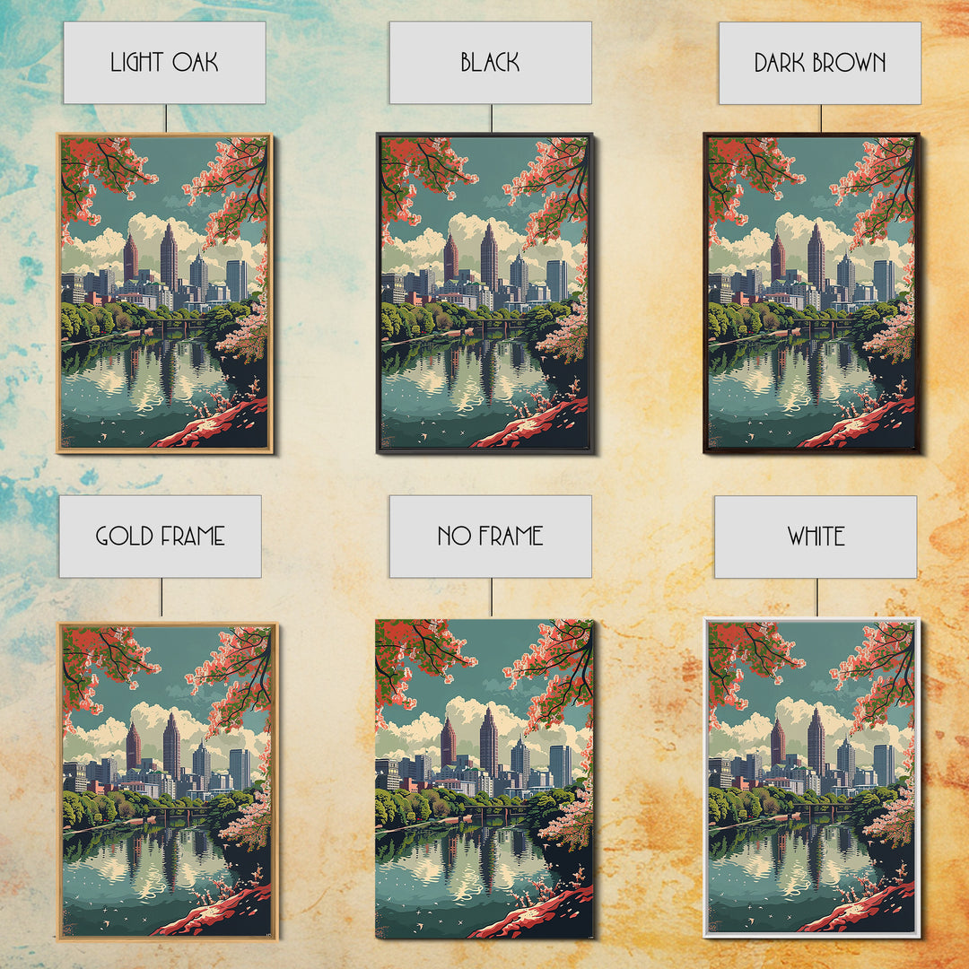 Atlanta Travel Poster, Framed Canvas Print, City Travel Poster, Travel Wall Decor, Travel Decor, Retro Travel Poster, Fine Art Print