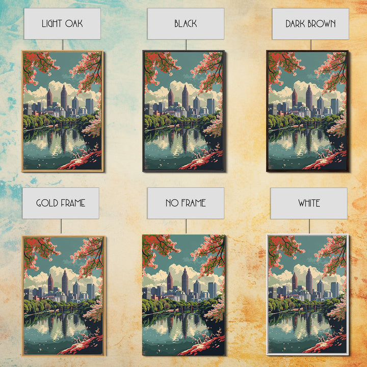 Atlanta Travel Poster, Framed Canvas Print, City Travel Poster, Travel Wall Decor, Travel Decor, Retro Travel Poster, Fine Art Print