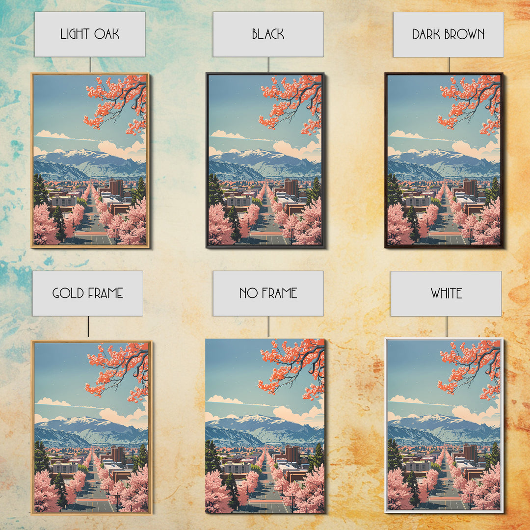 Boulder Travel Poster, Framed Canvas Print, Retro Wall Art, Travel Print, Modern Wall Decor, Travel Wall Decor, Living Room Wall Art