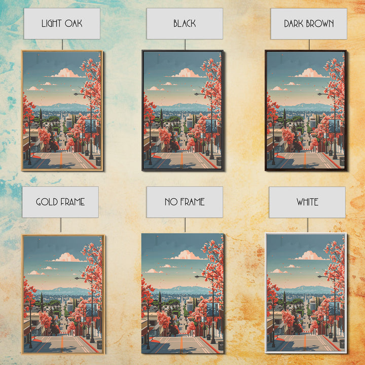 Burbank Travel Poster, Canvas Print, Travel Prints, Landscape Art, Home Decor, City Wall Art, Travel Wall Decor, Retro Travel Poster