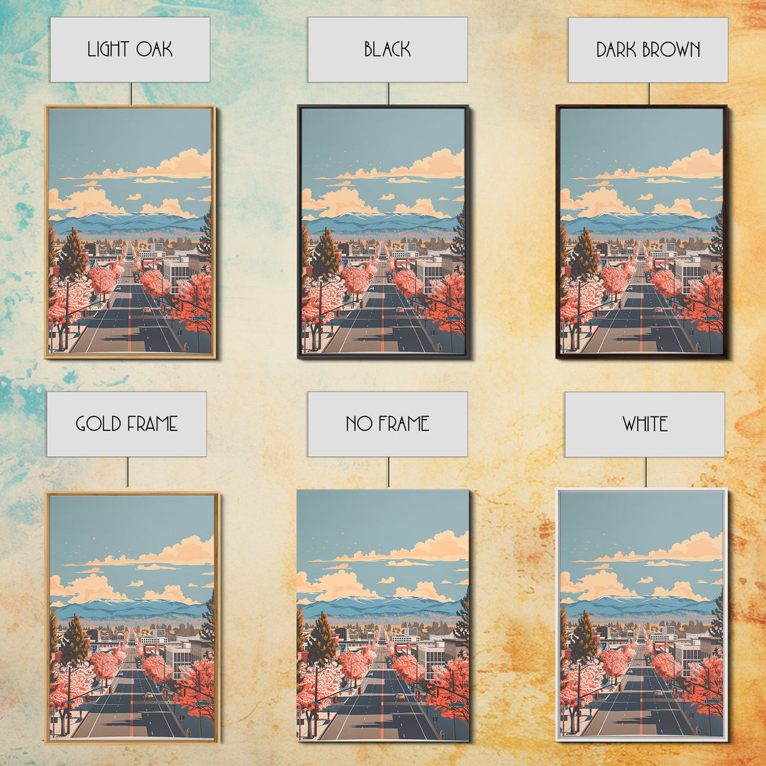 Chico Travel Poster, Framed Canvas Print, City Travel Poster, Travel Wall Art, Modern Wall Decor, Poster Print, Living Room Wall Art