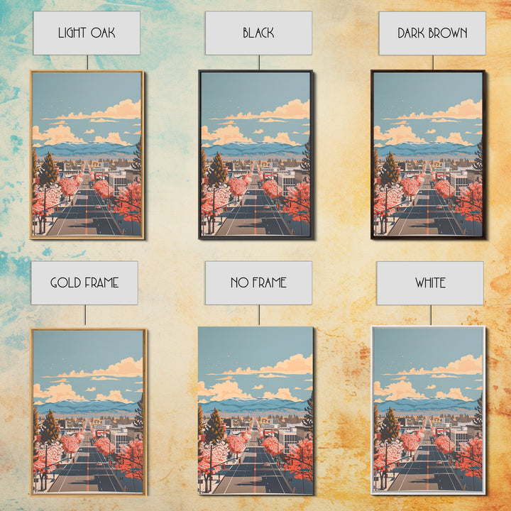 Chico Travel Poster, Framed Canvas Print, City Travel Poster, Travel Wall Art, Modern Wall Decor, Poster Print, Living Room Wall Art