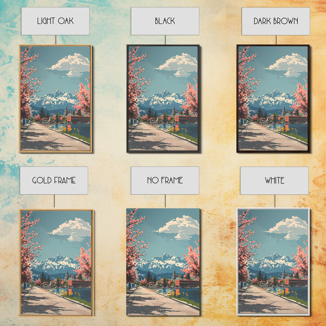 Lakewood Travel Poster, Framed Canvas Print, City Travel Poster, Travel Wall Decor, Art Print, Mid Century Wall Art, Travel Wall Art