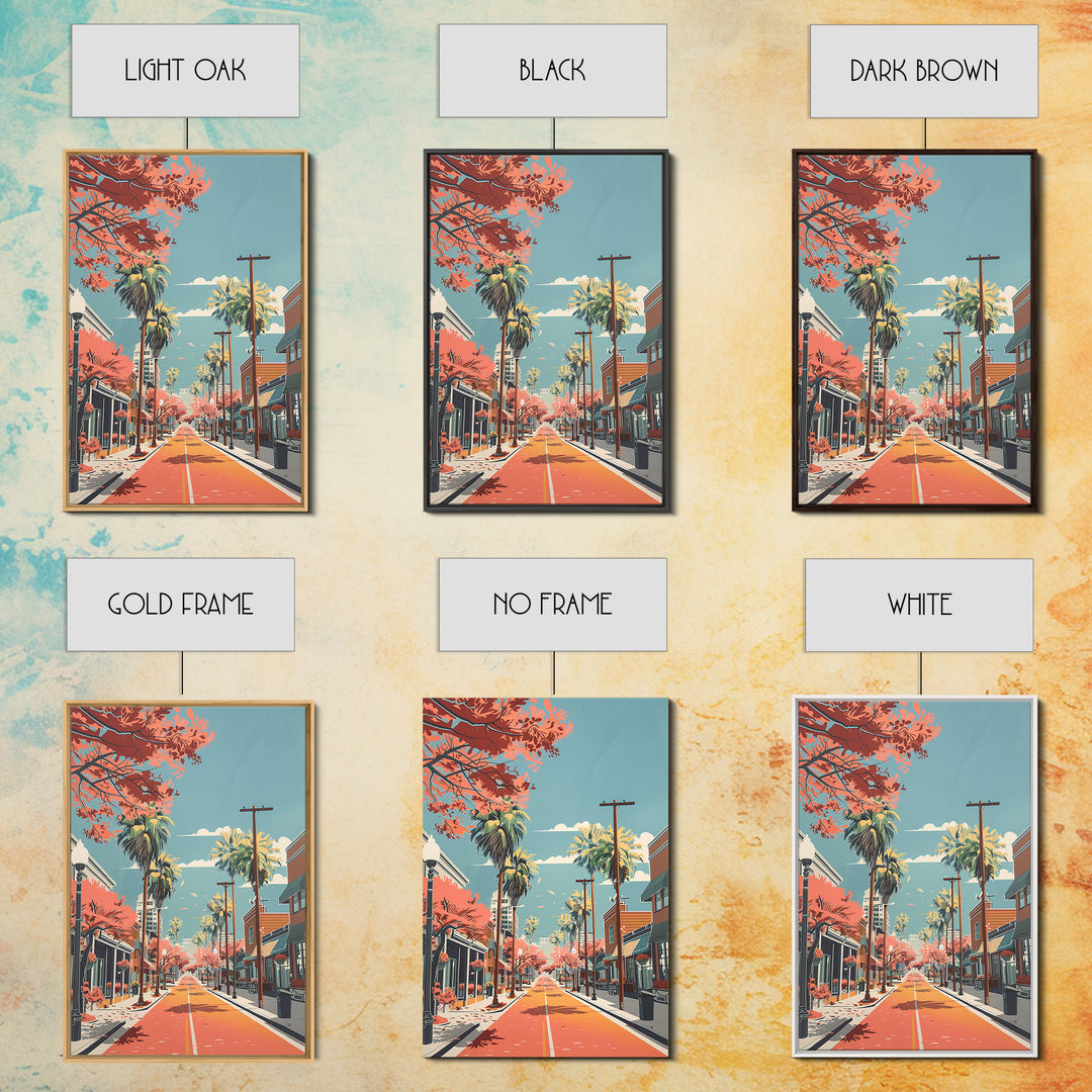League City Travel Poster, Framed Canvas Print, Travel Prints, Landscape Art, Travel Art Print, Vintage Travel Print, Fine Art Print