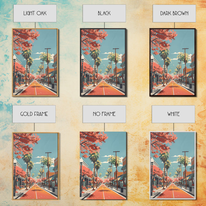 League City Travel Poster, Framed Canvas Print, Travel Prints, Landscape Art, Travel Art Print, Vintage Travel Print, Fine Art Print