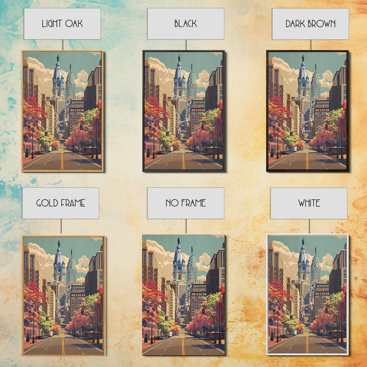 Philadelphia Travel Poster, Canvas Print, Retro Travel Poster, City Wall Art, Travel Art Print, Vintage Travel, Mid Century Wall Art