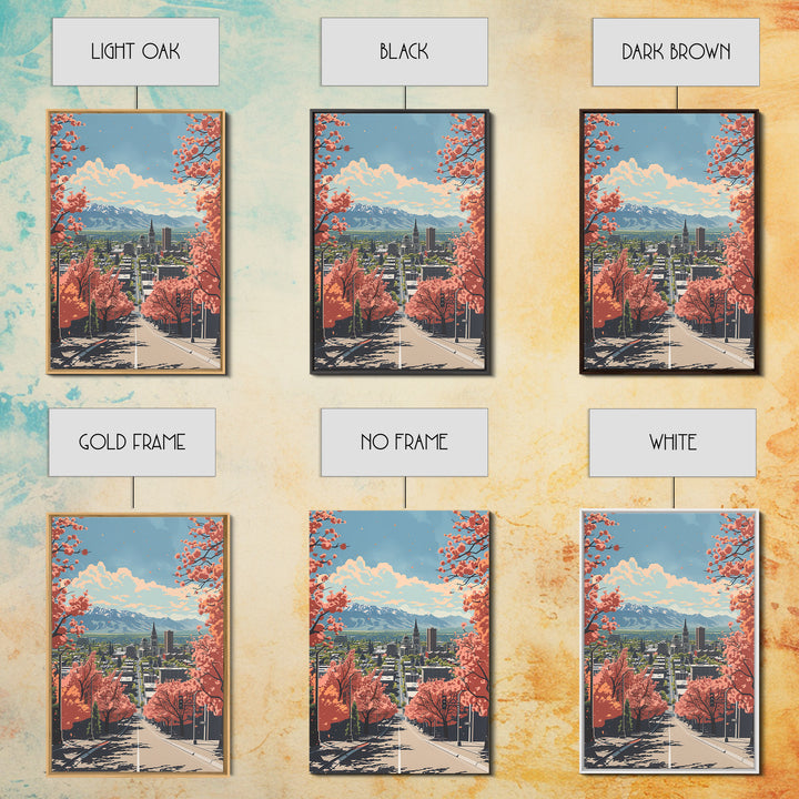 Provo Travel Poster, Framed Canvas Print, City Travel Poster, Vintage City Poster, Landscape Art, Vintage Travel Art, Vintage Travel
