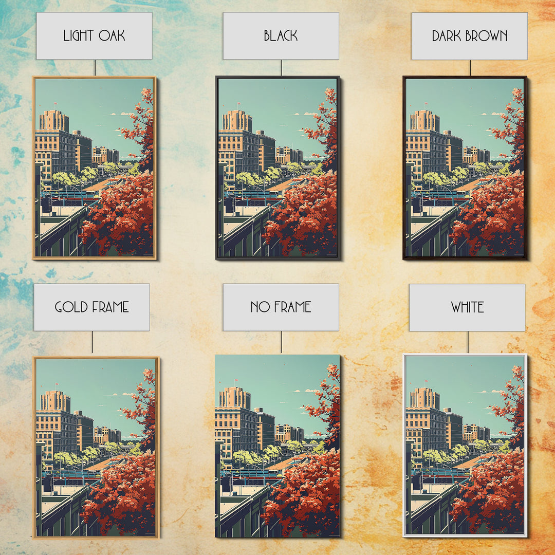 Shreveport Travel Poster, Canvas Print, City Travel Poster, Vintage City Poster, Mid Century Wall Art, City Art Print, Landscape Art
