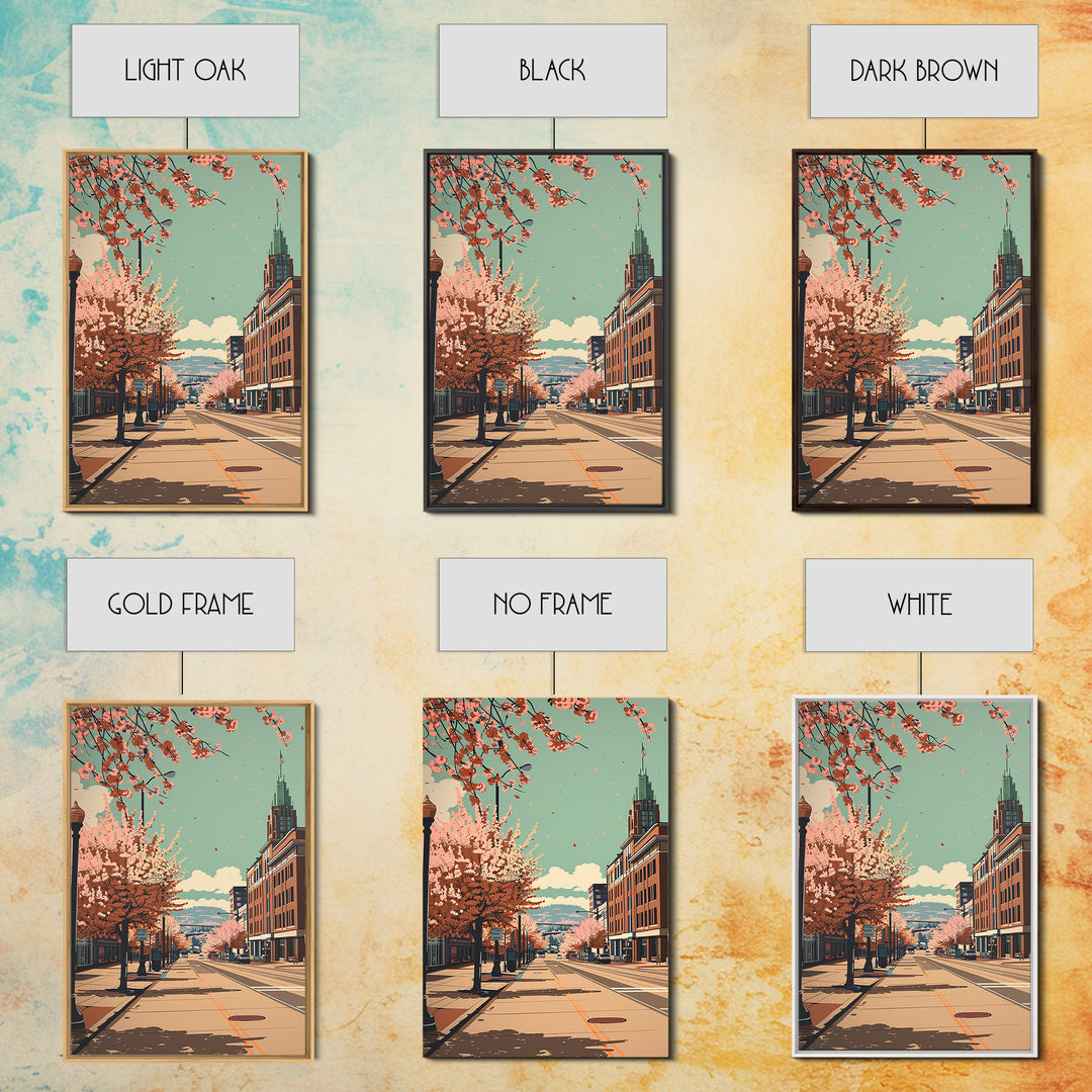 Spokane Travel Poster, Framed Canvas Print, City Travel Poster, Travel Wall Decor, Travel Wall Art, Modern Wall Decor, Travel Prints