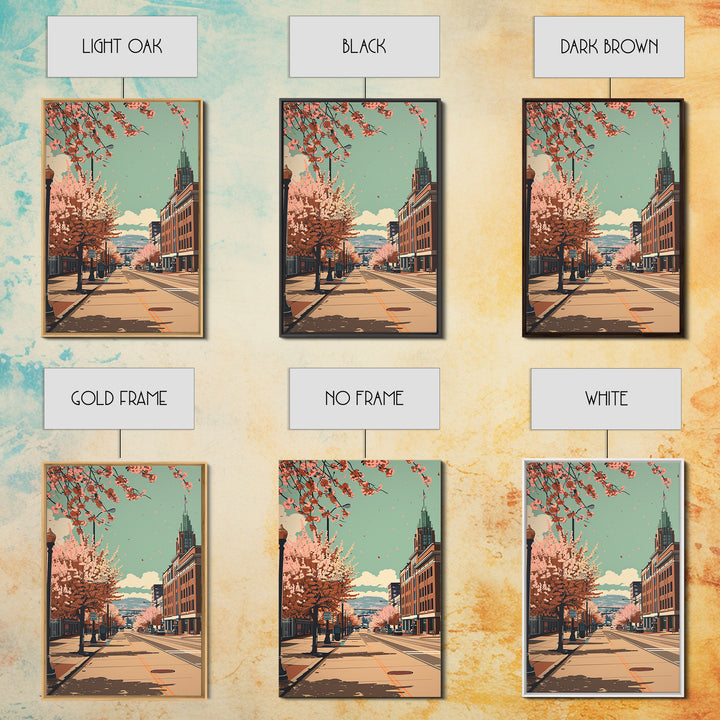 Spokane Travel Poster, Framed Canvas Print, City Travel Poster, Travel Wall Decor, Travel Wall Art, Modern Wall Decor, Travel Prints