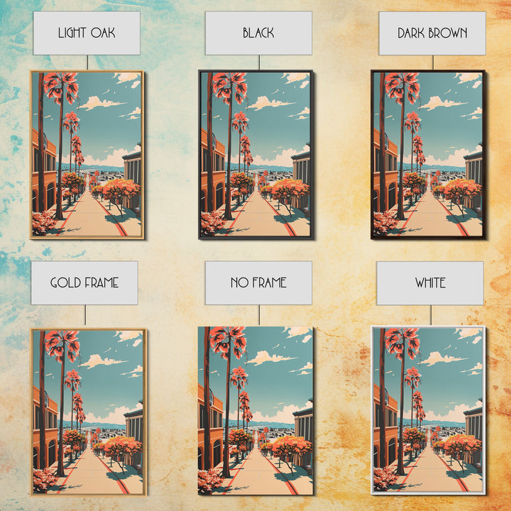 Torrance Travel Poster, Framed Canvas Print, City Travel Poster, Vintage City Poster, Vintage Travel, Retro Wall Art, Vintage Poster