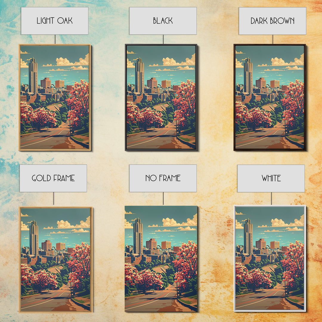 Tulsa Travel Poster, Framed Canvas Print, City Travel Poster, Travel Wall Art, Living Room Wall Art, Retro Travel Poster, Home Decor