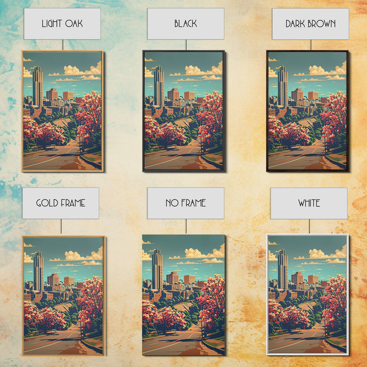 Tulsa Travel Poster, Framed Canvas Print, City Travel Poster, Travel Wall Art, Living Room Wall Art, Retro Travel Poster, Home Decor