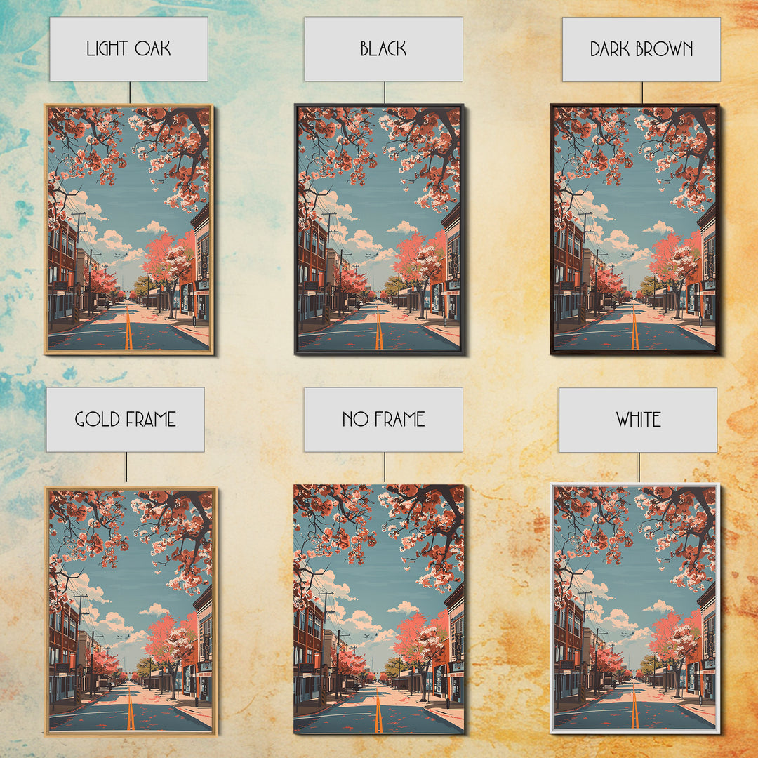 Tyler Travel Poster, Framed Canvas Print, City Travel Poster, Travel Wall Decor, City Illustration, Modern Wall Decor, City Wall Art