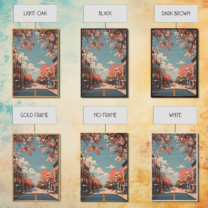 Tyler Travel Poster, Framed Canvas Print, City Travel Poster, Travel Wall Decor, City Illustration, Modern Wall Decor, City Wall Art