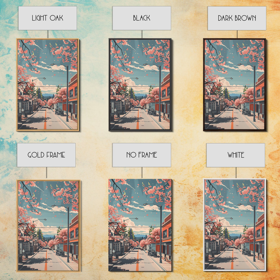 Vacaville Travel Poster, Framed Canvas Print, Retro Travel Poster, City Wall Art, City Illustration, Colorful Wall Art, Poster Print