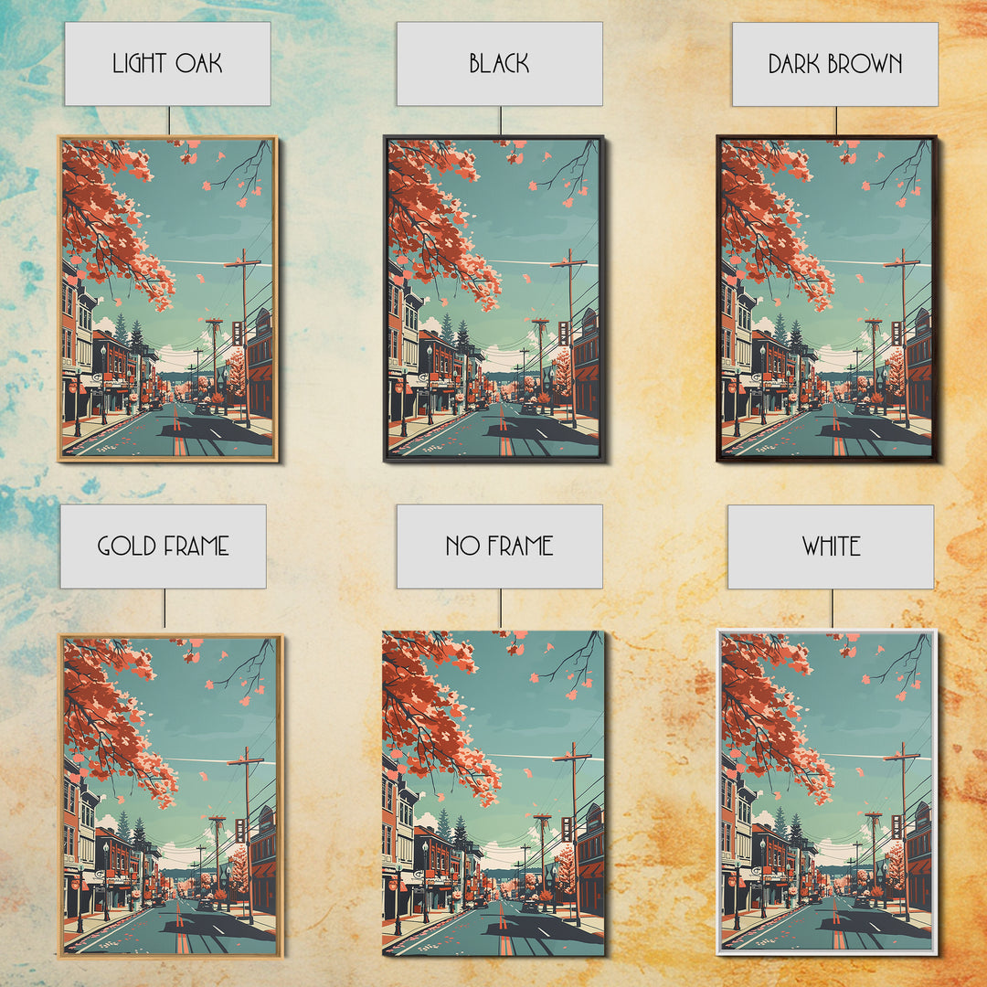 Warren Travel Poster, Framed Canvas Print, City Travel Poster, Travel Wall Art, Modern Wall Decor, City Wall Art, Retro Travel Print