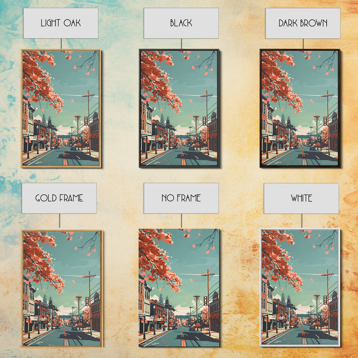 Warren Travel Poster, Framed Canvas Print, City Travel Poster, Travel Wall Art, Modern Wall Decor, City Wall Art, Retro Travel Print